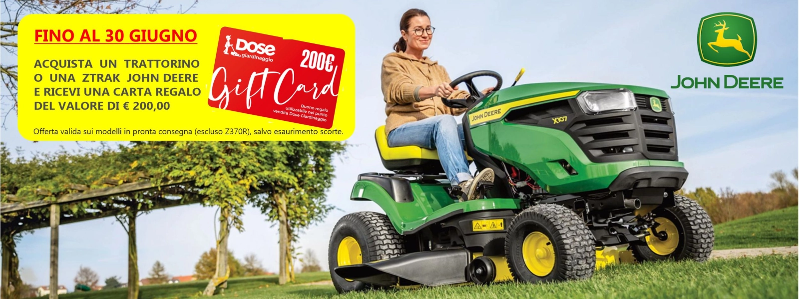 PROMOZIONE TRATTORINI JOHN DEERE GIUGNO 2026